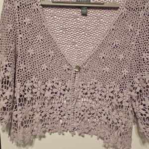 Rabbit Rabbit Rabbit Lilac Crochet Crop Top,  Fairy, Hobo Y2K Style Size S
